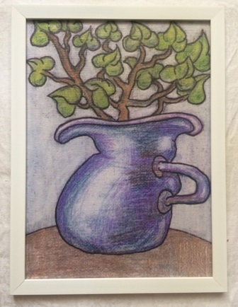 Серия «Растения в горшке» Зеленые веточки в синем глечике