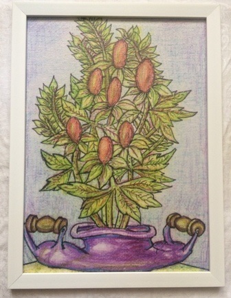 Серия «Растения в горшке» Дикие цветы в фиолетовом чайничке