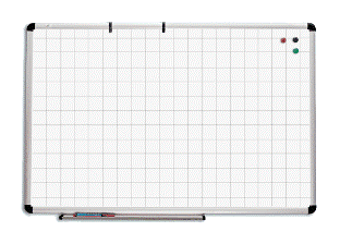 Доска магнитная для маркера в клетку в алюминиевой рамке   60х90 см